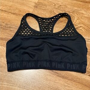PINK Victoria's Secret Black Mesh Sports Bra
